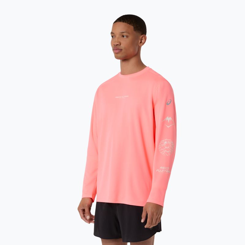Pánske bežecké tričko longsleeve Asics Fujitrail Logo Ls Top Sun Coral 4