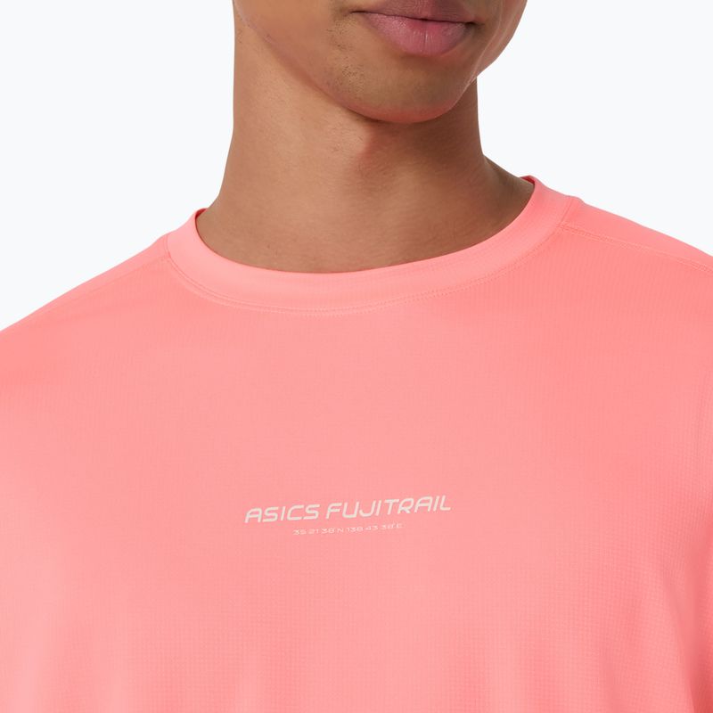 Pánske bežecké tričko longsleeve Asics Fujitrail Logo Ls Top Sun Coral 5