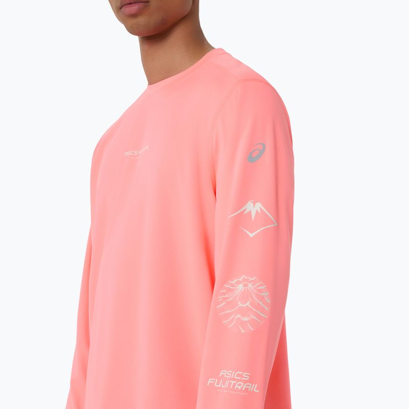 Pánske bežecké tričko longsleeve Asics Fujitrail Logo Ls Top Sun Coral 6