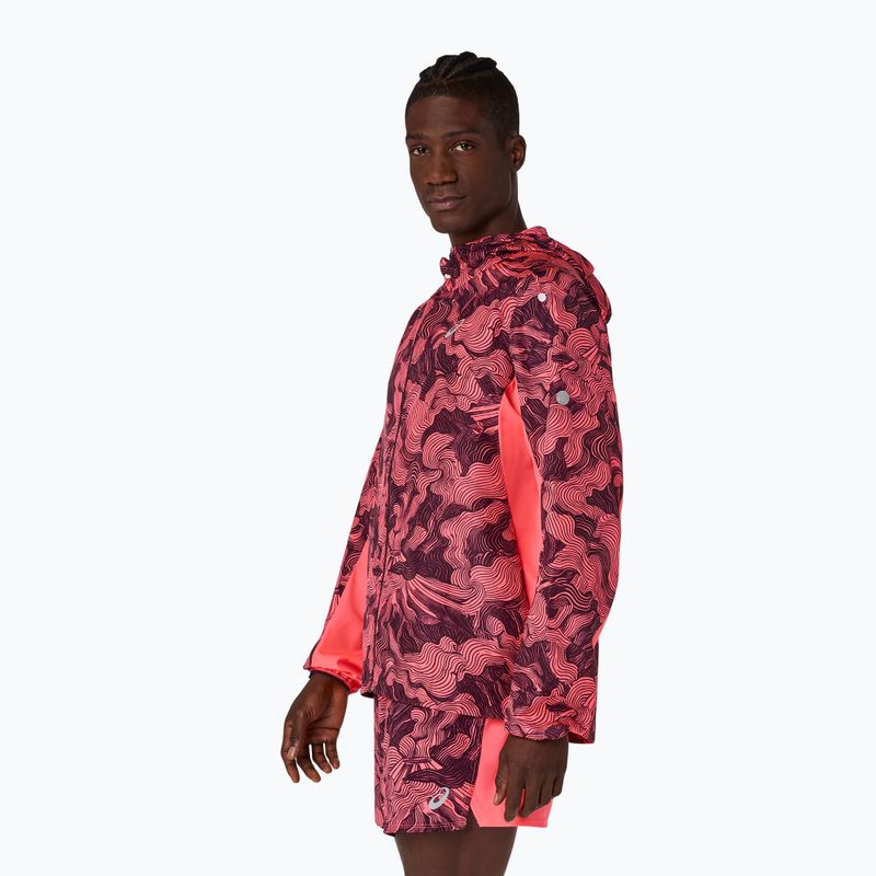 Pánska bežecká bunda Asics Fujitrail Packable Jacket blazing coral/dark aubergine 3