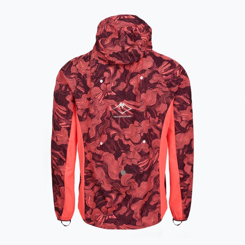 Pánska bežecká bunda Asics Fujitrail Packable Jacket blazing coral/dark aubergine 10