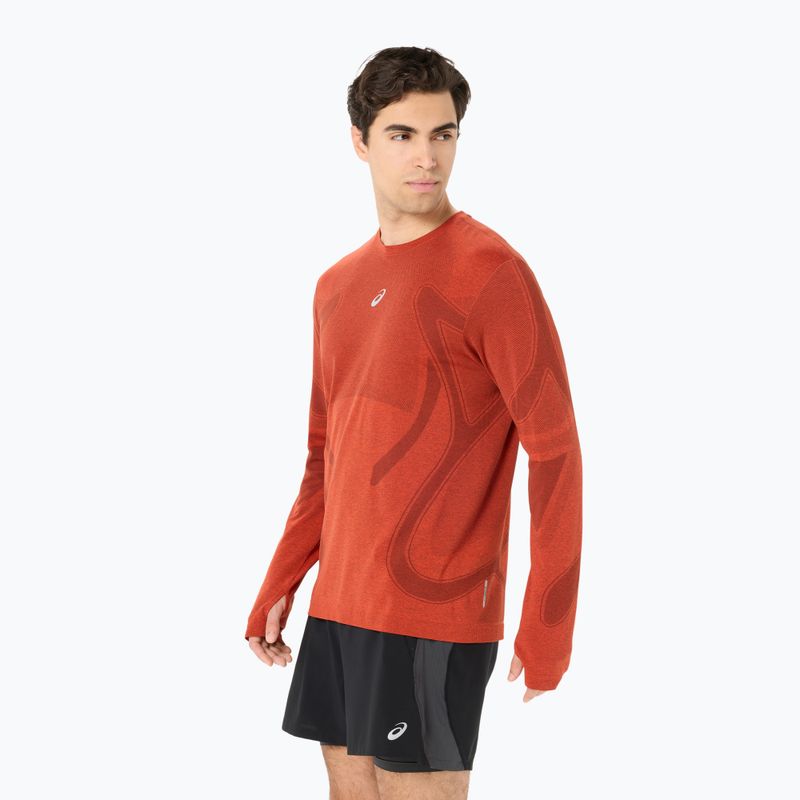 Pánske bežecké tričko longsleeve ASICS Road Seamless Top singed red 3