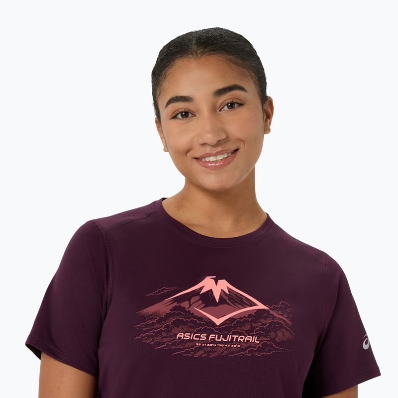 Dámske bežecké tričko Asics Fujitrail Logo Ss Top Dark Aubergine 5