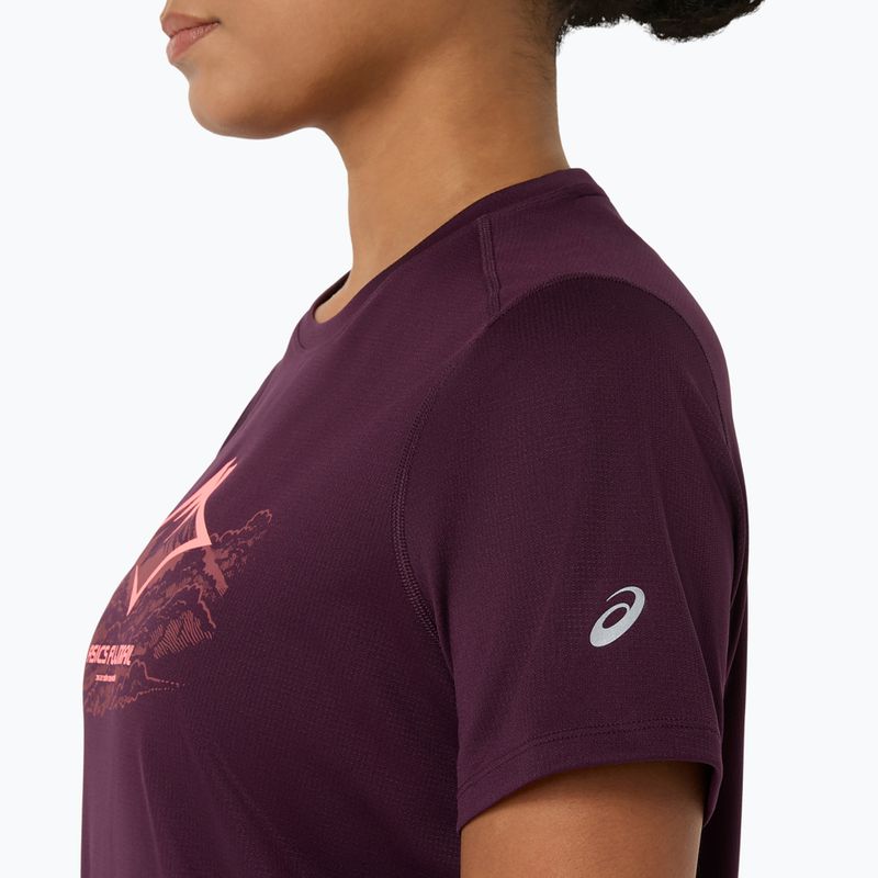 Dámske bežecké tričko Asics Fujitrail Logo Ss Top Dark Aubergine 7