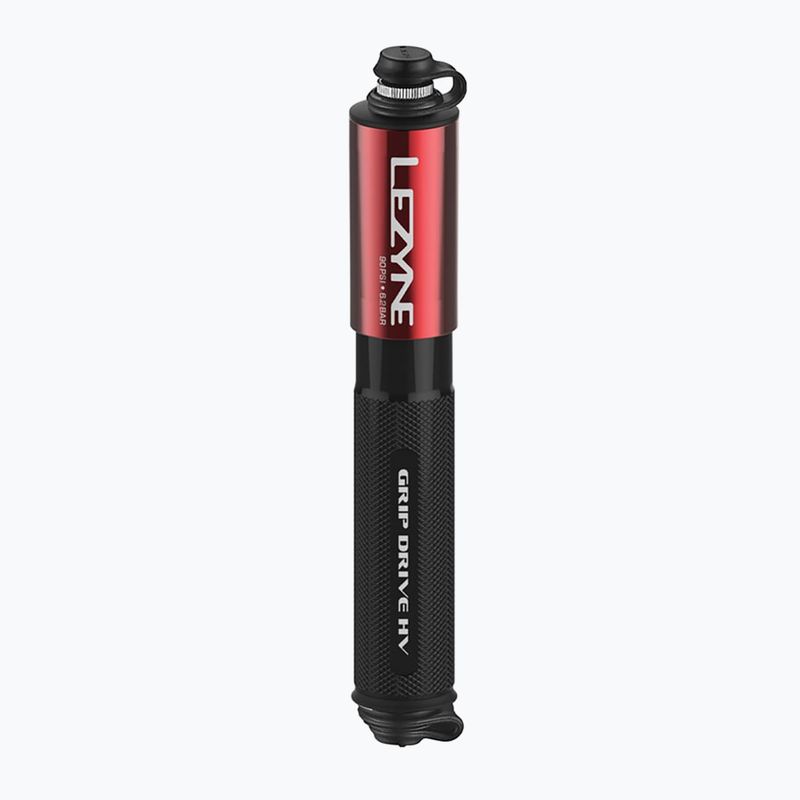 Cyklistická pumpa Lezyne Grip Drive HV S ABS FLEX 90psi červená