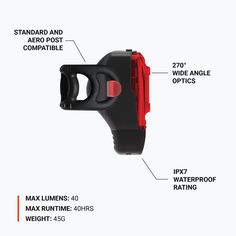 Zadné svetlo na bicykel Lezyne KTV Drive+ black 6