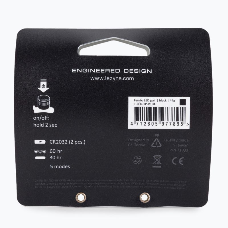 Sada svetiel Lezyne LED FEMTO DRIVE PAIR čierna LZN-1-LED-1P-V104 2