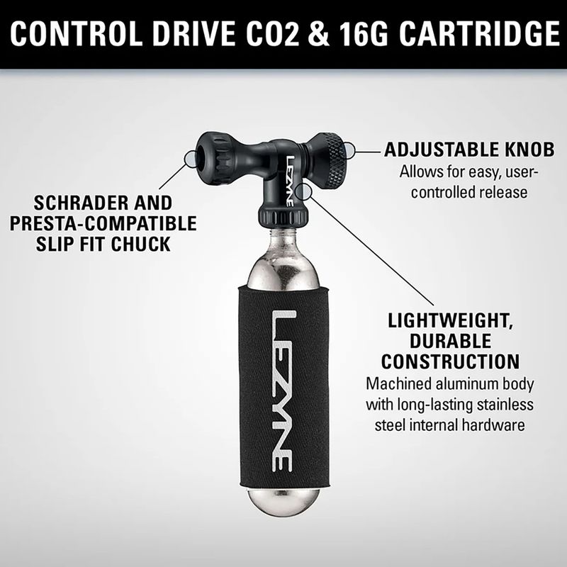 Cyklistická pumpa Lezyne Control Drive CO2 + 1 x cartridge 25 g gloss black 3