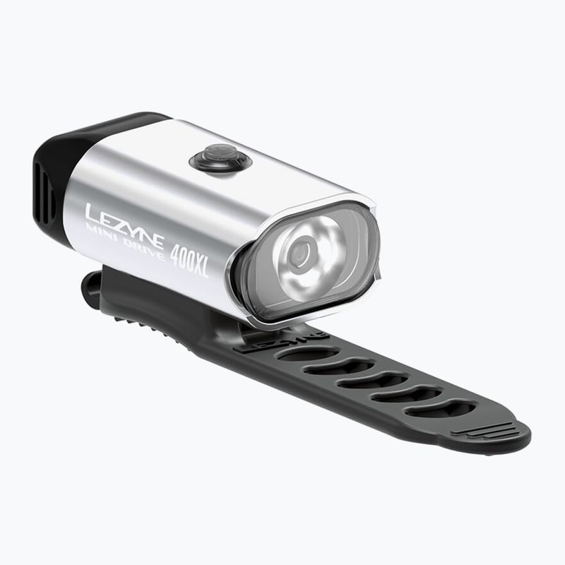 Svetlo na bicykel predné Lezyne Mini Drive 400XL lesklé strieborné