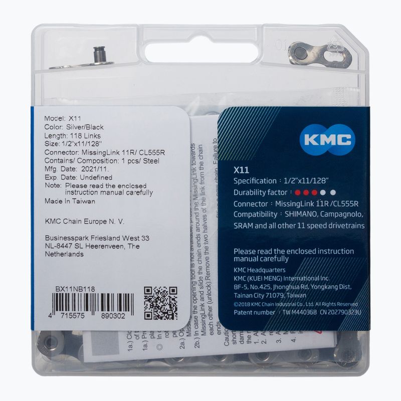 Reťaz KMC X11 118 článkov 11rz strieborná BX11NB118 2
