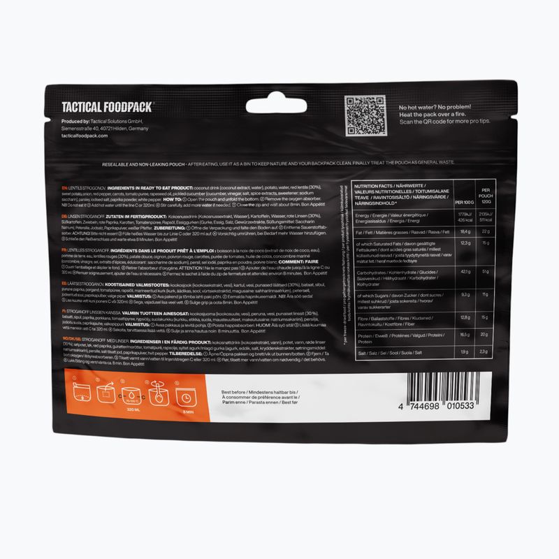 Mrazom sušené potraviny Tactical Foodpack Lentils Strogonoff Vege 120 g 3