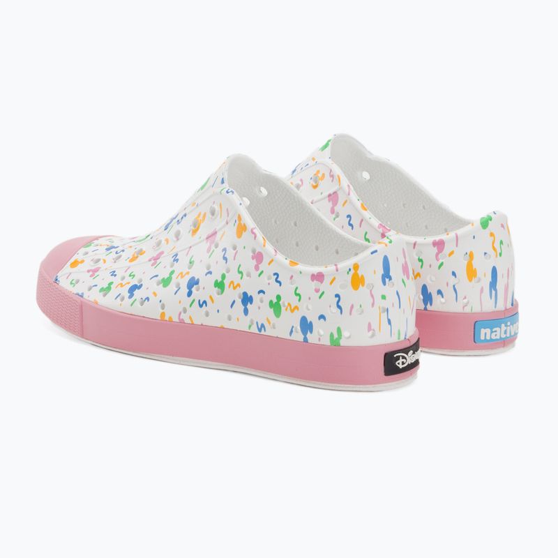 Native Jefferson Print Disney Jr detské tenisky shell white/princess pink/pastel white confetti 3