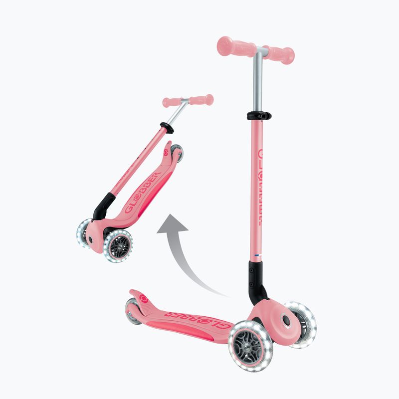 Detská trojkolka Globber Primo Foldable Plus Lights pastelovo ružová 6