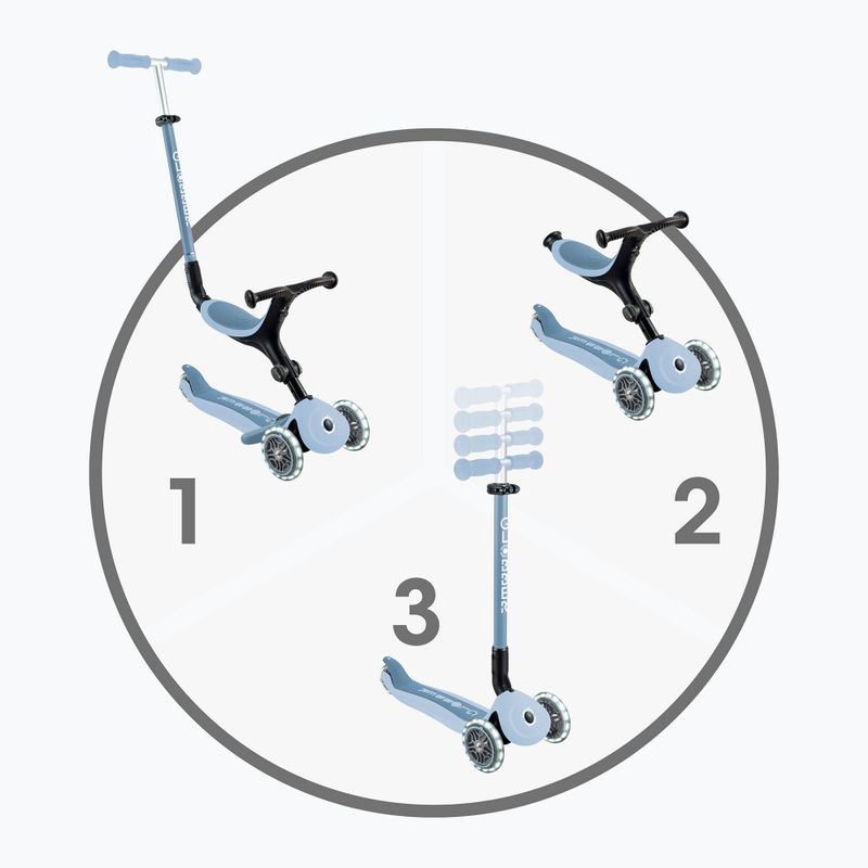 Detská trojkolesová kolobežka Globber Go.Up Active Ecologic Lights blueberry 2