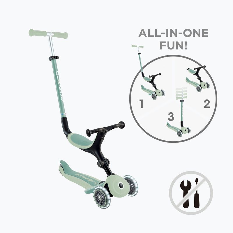 Detská trojkolesová kolobežka Globber Go.Up Active Ecologic Lights pistachio 2