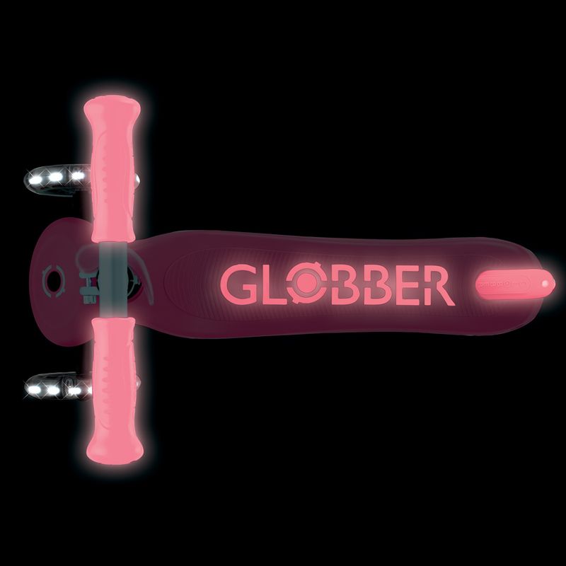 Detská trojkolesová kolobežka Globber Primo Plus Glow Lights coral pink 12