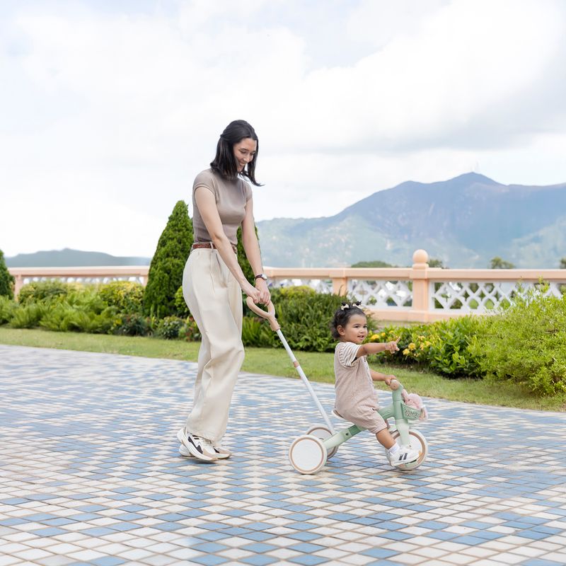 Trojkolesový odrážadlo s vodičom Globber Learning Trike 2w1 Plus Ecologic pistachio 15