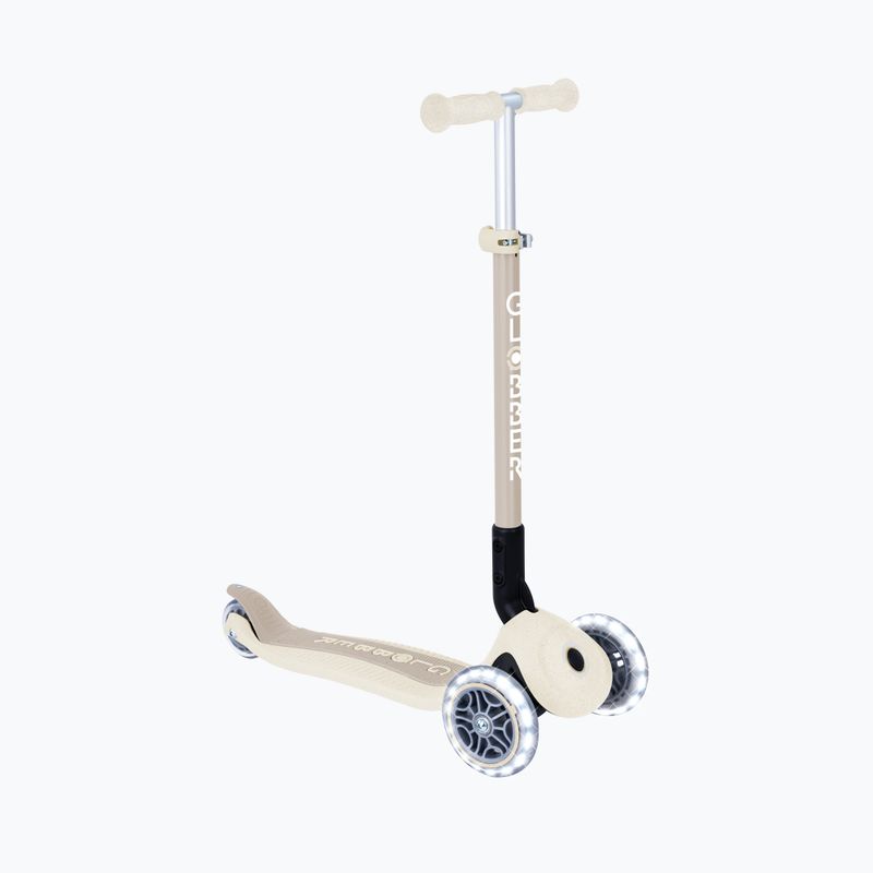 Detská trojkolesová kolobežka Globber Junior Primo Foldable Lights Eco coconut