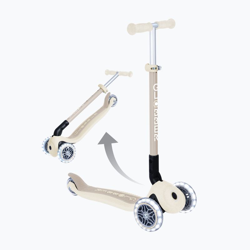 Detská trojkolesová kolobežka Globber Junior Primo Foldable Lights Eco coconut 7