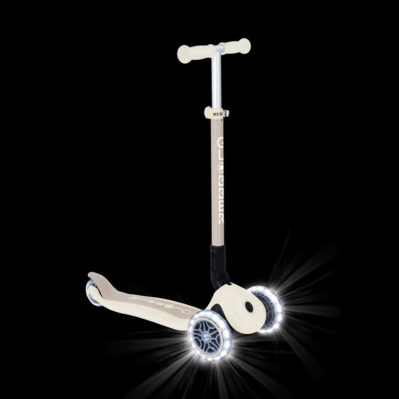 Detská trojkolesová kolobežka Globber Junior Primo Foldable Lights Eco coconut 11