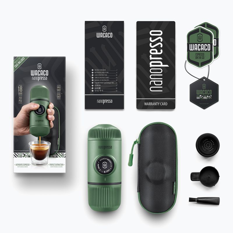 Prenosný kávovar Wacaco Nanopresso 80 ml + puzdro machovo zelená 2