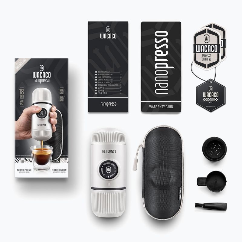Prenosný kávovar Wacaco Nanopresso 80 ml + chladiaci biely kufor 2