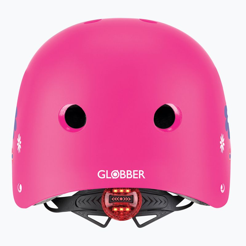 Globber Primo Fantasy tmavoružová detská prilba s kvetmi 3