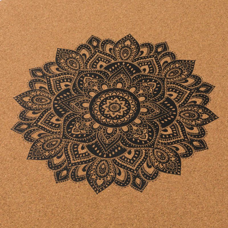 Yoga Design Lab Cork 3,5 mm hnedá podložka na jogu Mandala Black 4