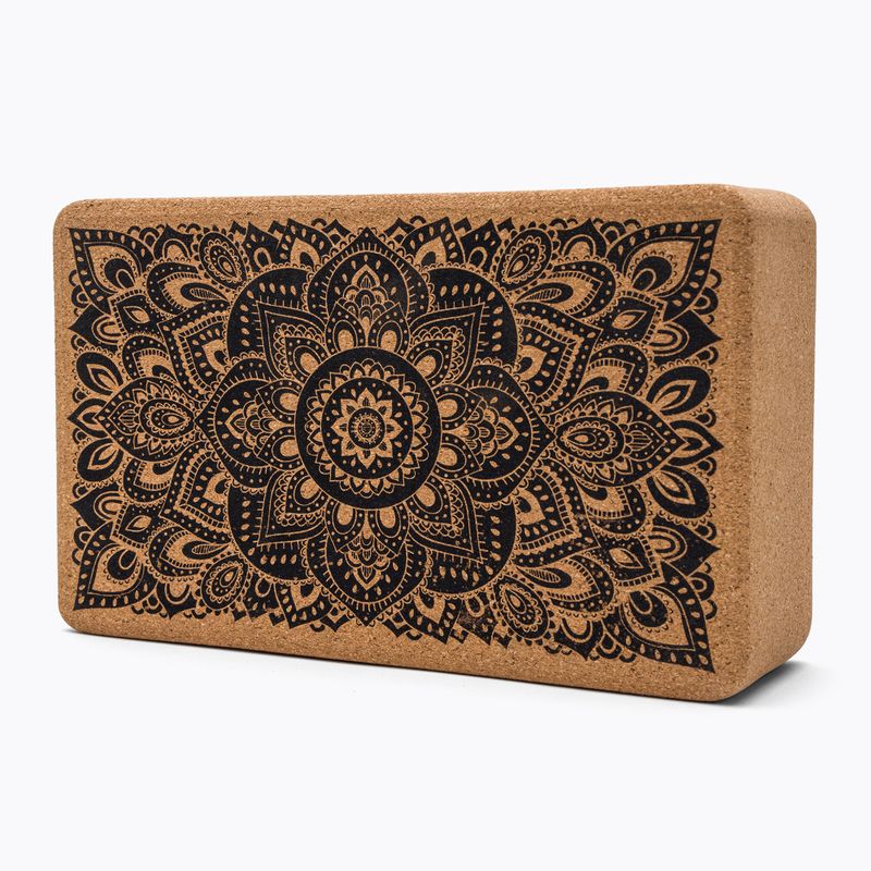 Yoga Design Lab Cork Yoga Cube Brown BL-Cork-Mandala Black 3