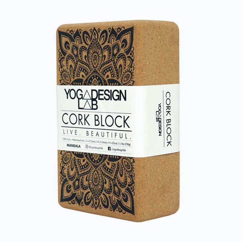 Yoga Design Lab Cork Yoga Cube Brown BL-Cork-Mandala Black 9