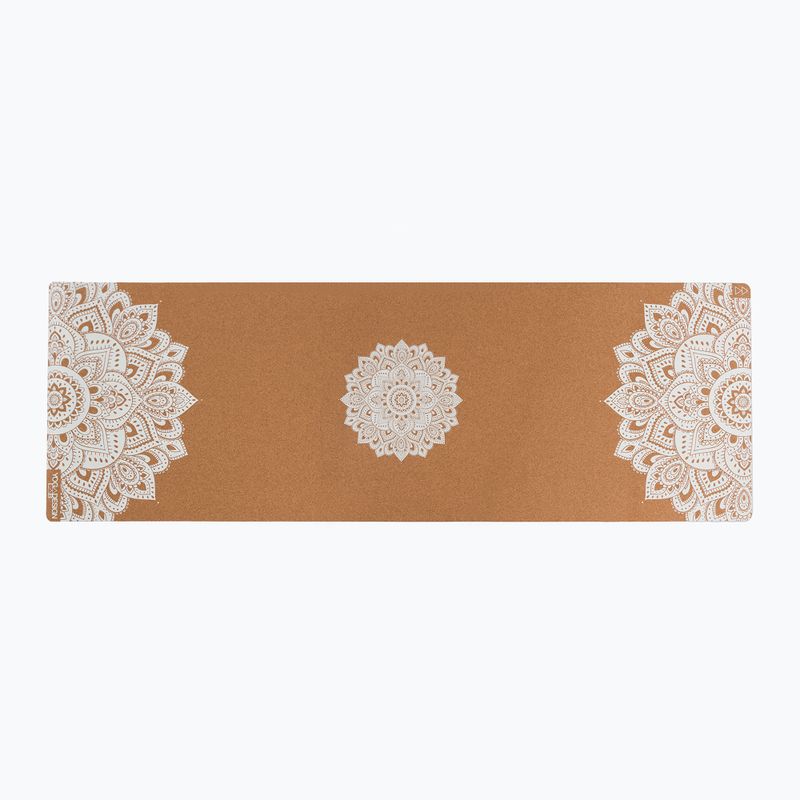 Yoga Design Lab Cork 3,5 mm hnedá podložka na jogu Mandala White 2