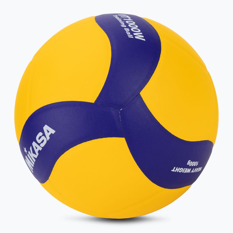 Volejbalová lopta Mikasa VT1000W žlto-modrá veľkosť 5 2