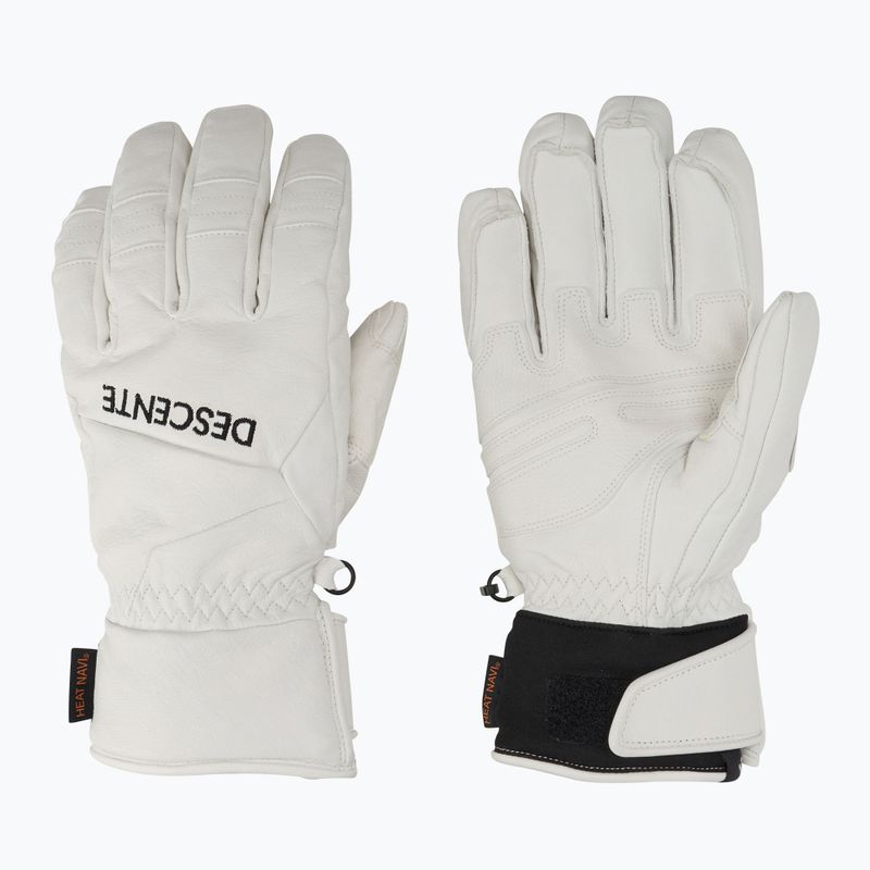 Pánske lyžiarske rukavice Descente 5 Finger Leather white