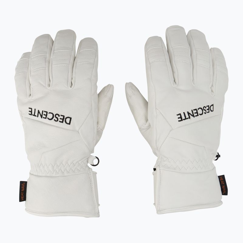 Pánske lyžiarske rukavice Descente 5 Finger Leather white 2