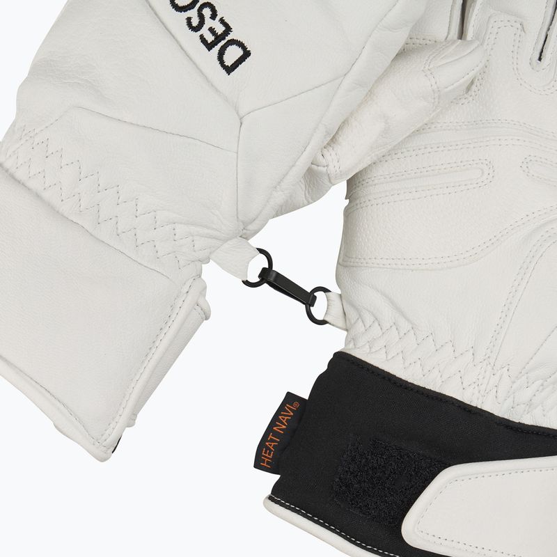 Pánske lyžiarske rukavice Descente 5 Finger Leather white 4