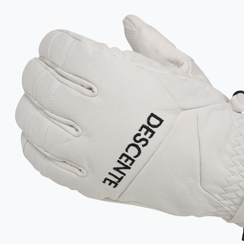 Pánske lyžiarske rukavice Descente 5 Finger Leather white 5
