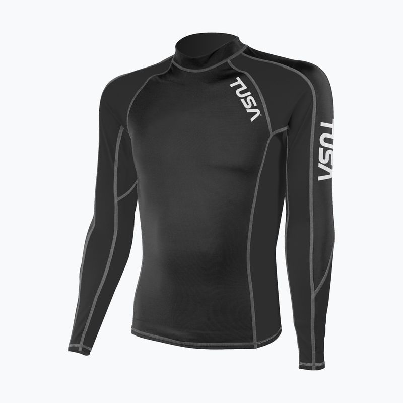 Pánske plavecké tričko longsleeve TUSA Black rashguard
