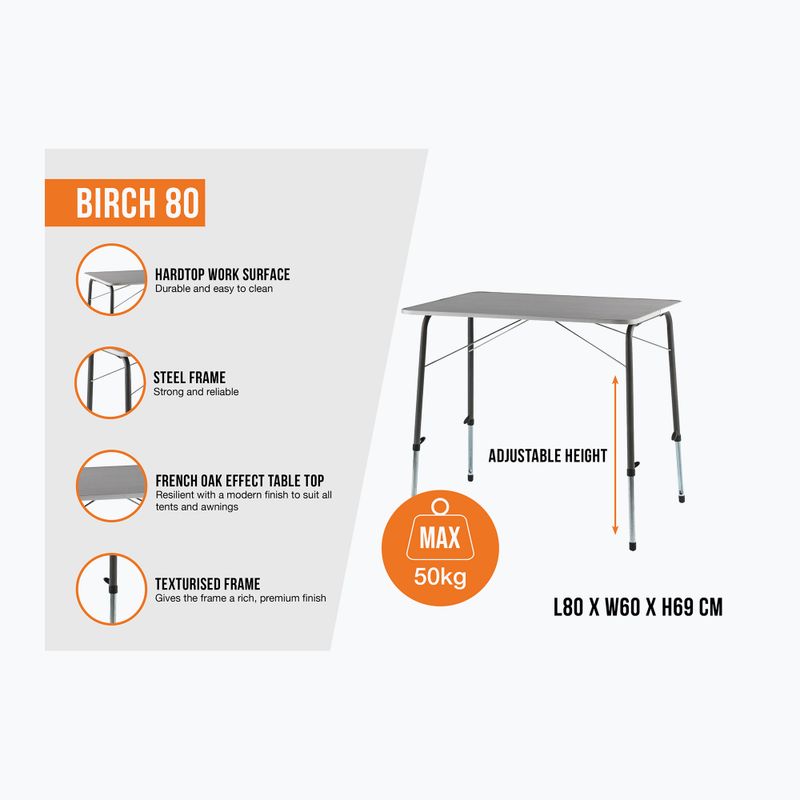 Turistický stôl Vango Birch 80 sivý 2