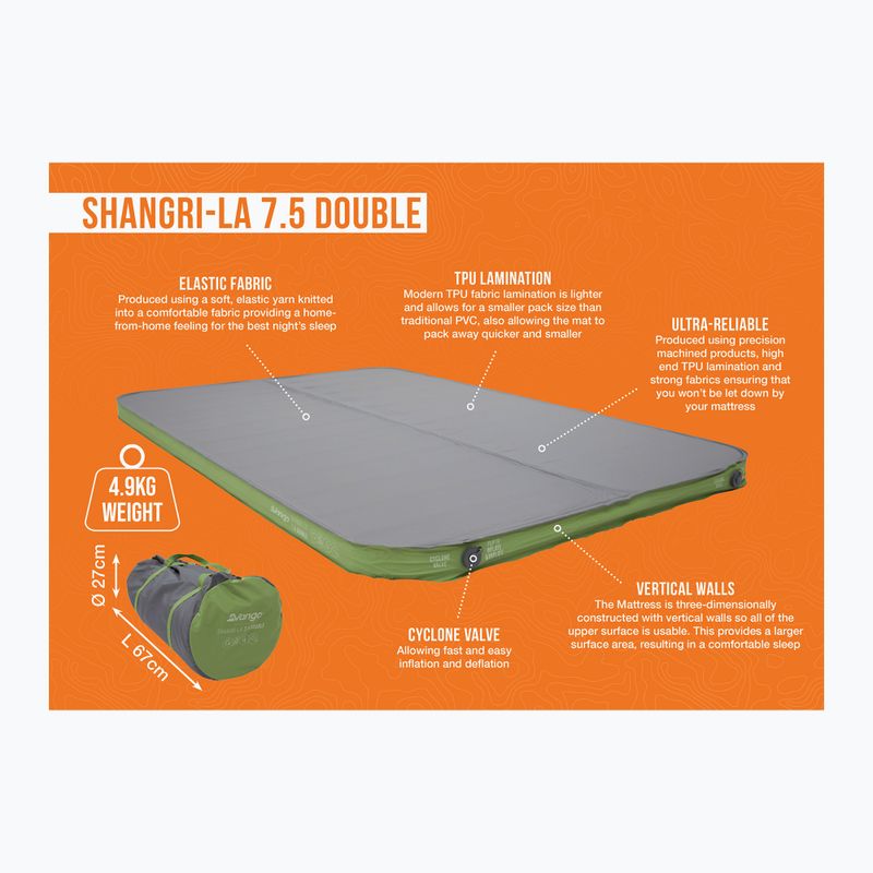 Samonafukovacia karimatka Vango Shangri-La II 7,5 Double cloud grey/green 8