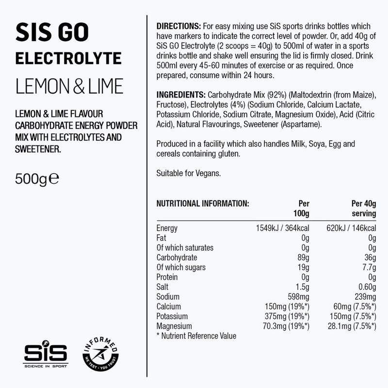 Izotonický nápoj v prášku Science in Sport GO Electrolyte 500 g lime/lemon 2