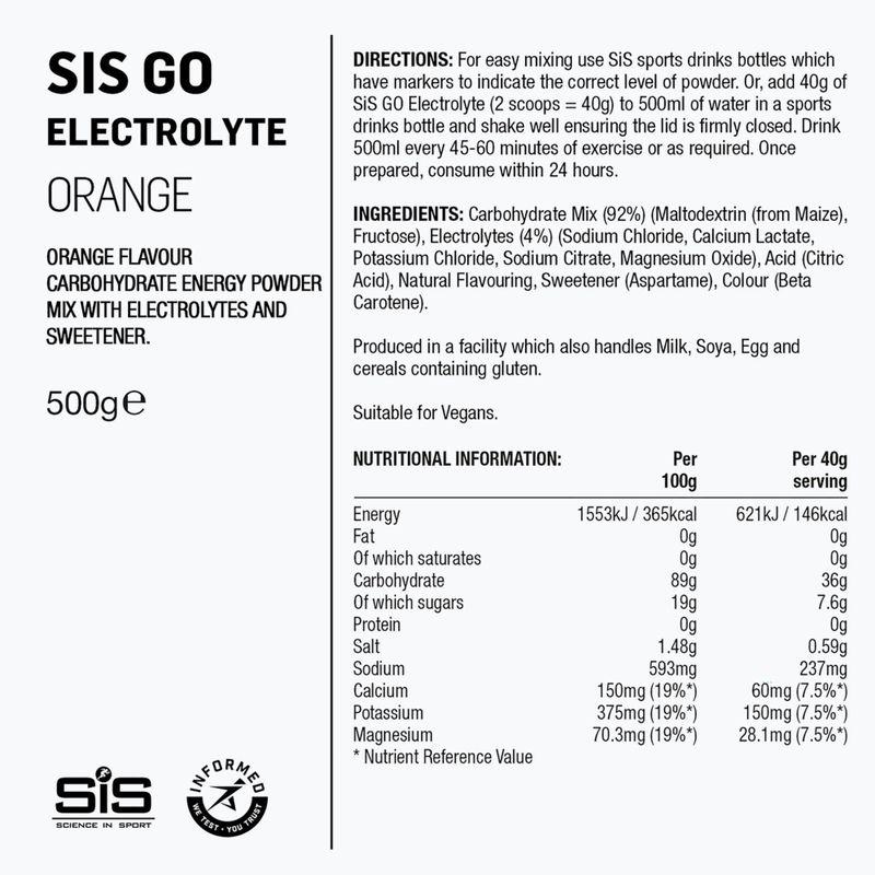 Izotonický nápoj v prášku Science in Sport GO Electrolyte 500 g orange 2
