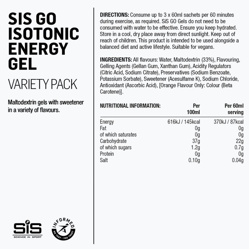Izotónický gél Science in Sport GO Isotonic Energy 7 x 60 ml apple/limlem/blkcurnt/troal/pnkgrape/orang/pinple 2