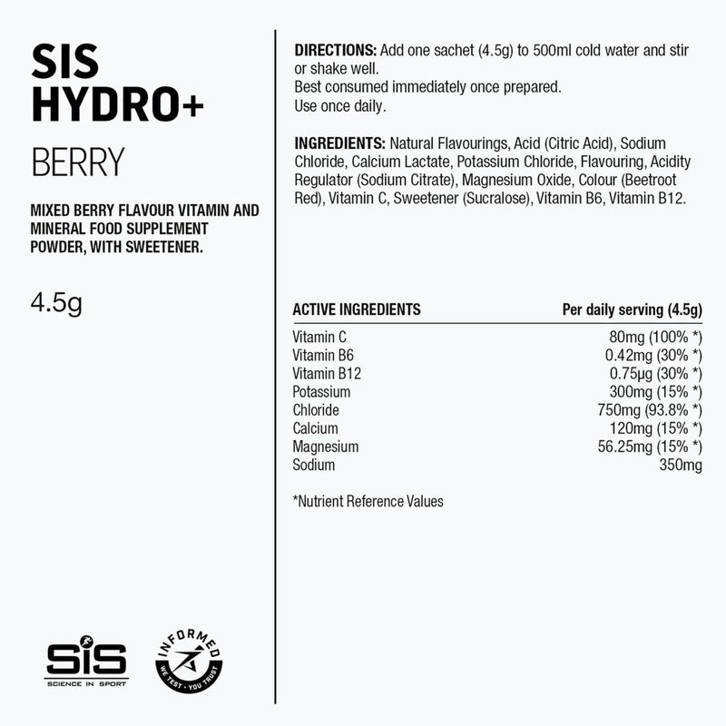 Izotonický nápoj v prášku Science in Sport GO Hydro+ 6 x 4,5 g berry 2