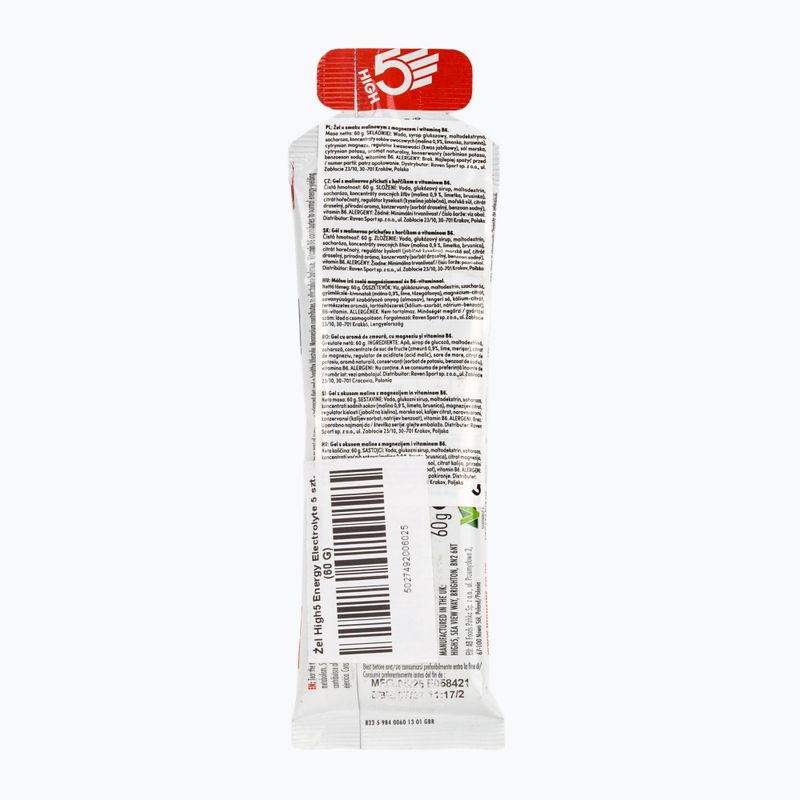 Energetický gél HIGH5 Energy Electrolyte 5 x 60 g raspberry 2