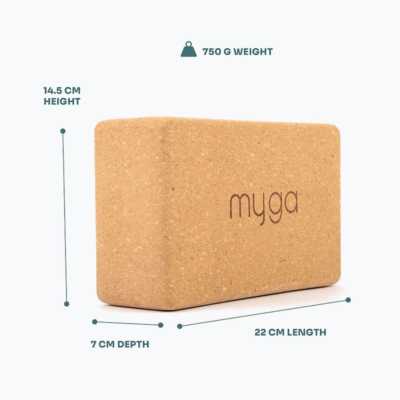 Joga blok Myga Cork Block brown 7