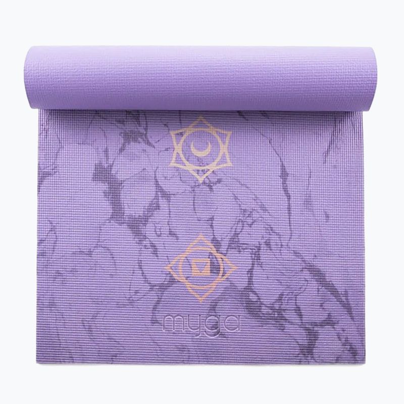 Súprava na jogu Myga Chakra Yoga Set mat + block + purple strap 5