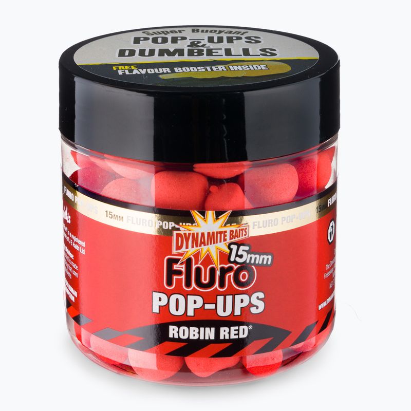 Dynamite Baits Robin Red Fluoro Pop Up 15 mm ružové guľôčky na plávanie kaprov ADY040042
