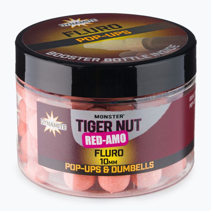 Dynamite Baits Red-Amo Fluoro Pop-Ups ružové plávajúce kaprové boilies