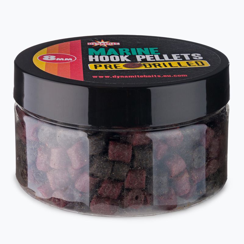 Dynamite Baits Predvŕtané pelety HP Marine Halibut červenohnedej farby ADY040962
