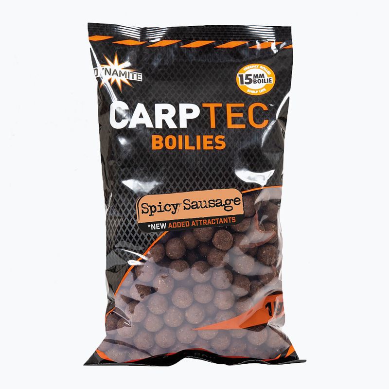 Dynamite Baits Carptec Spicy Sausage hnedé kaprové boilies ADY041158